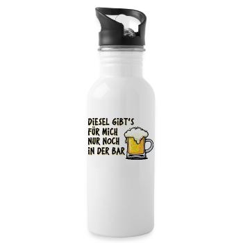 Energy Petrol Station Petrol Diesel Statement Refuelling - Water bottle with straw - white - Right