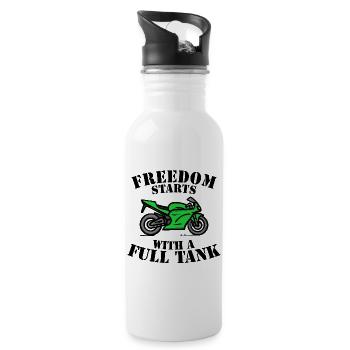Engine Refueling Statement Gas Station Energy Storage - Water bottle with straw - white - Right