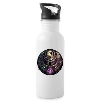 Balance der Mächte - Trinkflasche mit integriertem Trinkhalm - Weiß - Rechts
