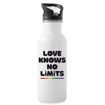 LGBT Pride Month - Love Knows No Limits - Water bottle with straw - white - Right