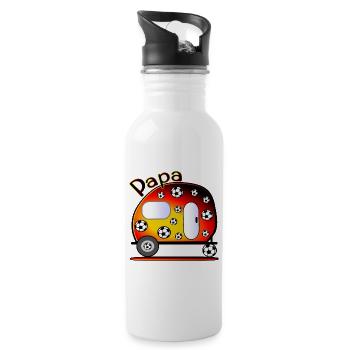 CAMPING DEUTSCHLAND - FUßBALL PAPA - Trinkflasche mit integriertem Trinkhalm - Weiß - Rechts