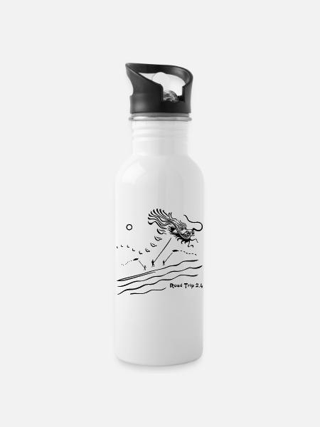 Drache RTM2.4 - Trinkflasche mit integriertem Trinkhalm - Weiß