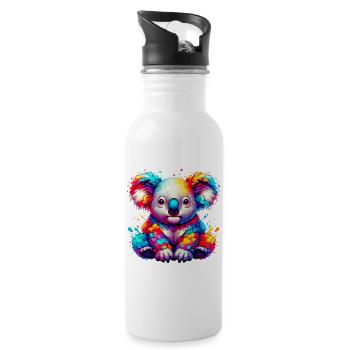 Koala - Trinkflasche mit integriertem Trinkhalm - Weiß - Rechts
