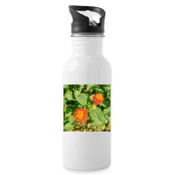 Blooming Garden – Colourful Atmosphere - Water bottle with straw - white - Right