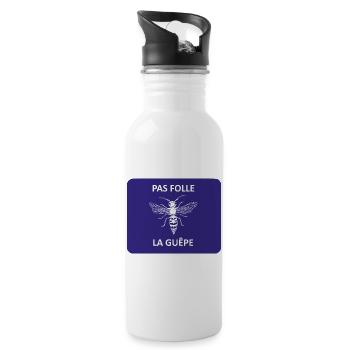 Not crazy wasp - Water bottle with straw - white - Right
