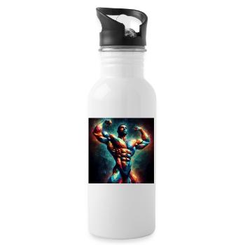 Bodybuilding - Water bottle with straw - white - Right