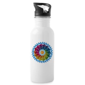 Cercle de poissons sous l’eau et soleil - Gourde avec paille intégrée - blanc - Droite