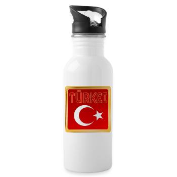 Türkei - Trinkflasche mit integriertem Trinkhalm - Weiß - Rechts