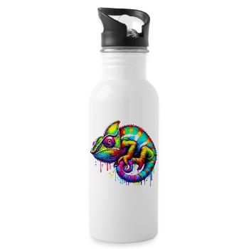 Chameleon - Water bottle with straw - white - Right