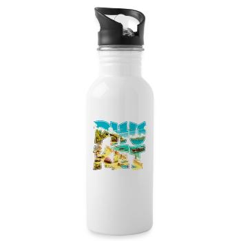 Phuket Thailand beach vacation design - Water bottle with straw - white - Right