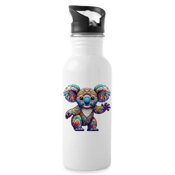Koala - Trinkflasche mit integriertem Trinkhalm - Weiß - Rechts