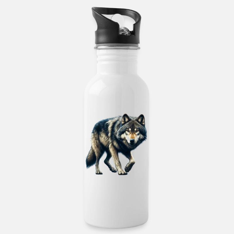 Loup - Gourde avec paille intégrée - blanc