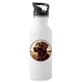 The beautiful brown Labrador Retriever - Trinkflasche mit integriertem Trinkhalm - Weiß - Rechts