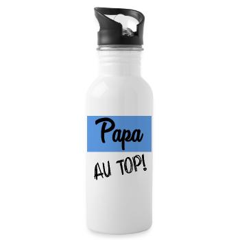 HAPPY FATHER'S DAY. DAD. FATHER'S DAY. FATHER - Water bottle with straw - white - Right