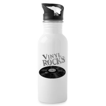 Vinyl Rocks - Water bottle with straw - white - Right
