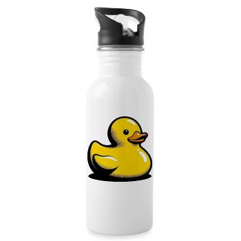 Caneton Canard Canard Canard - Gourde avec paille intégrée - blanc - Droite