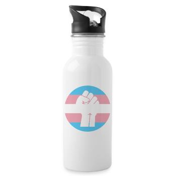 LGBTQ Pride Month - Fighting for Trans Equality - Water bottle with straw - white - Right