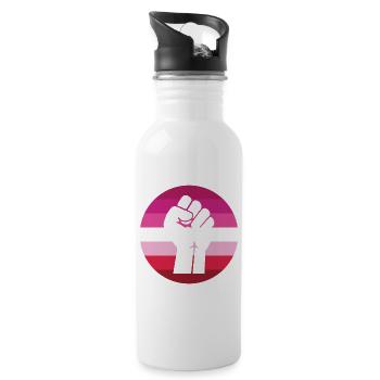 LGBTQ Pride Month - Fighting for Lesbian Equality - Water bottle with straw - white - Right