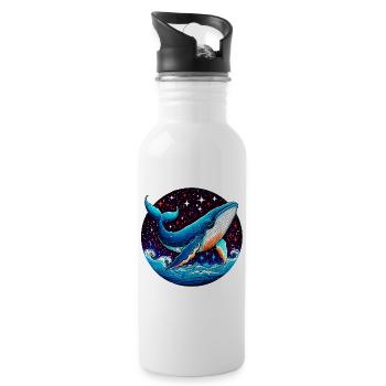 Wal - Trinkflasche mit integriertem Trinkhalm - Weiß - Rechts