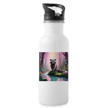 Raccoon - Water bottle with straw - white - Right