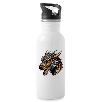 Portrait of a Dragon - Water bottle with straw - white - Right