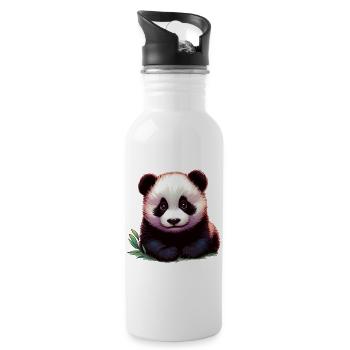 Panda - Gourde avec paille intégrée - blanc - Droite