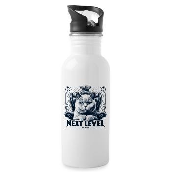 BKH British Shorthair Blue Cat King Chair - Water bottle with straw - white - Right