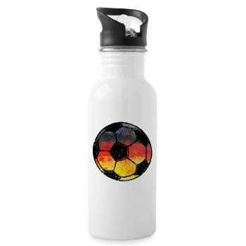 Football Allemagne - noir rouge or - Gourde avec paille intégrée - blanc - Droite