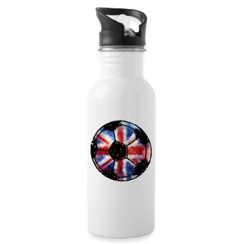 Football Angleterre - Rouge Blanc Bleu - Union Jack - Gourde avec paille intégrée - blanc - Droite