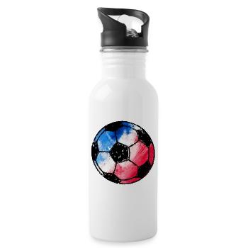 Football France - blue white red - Water bottle with straw - white - Right