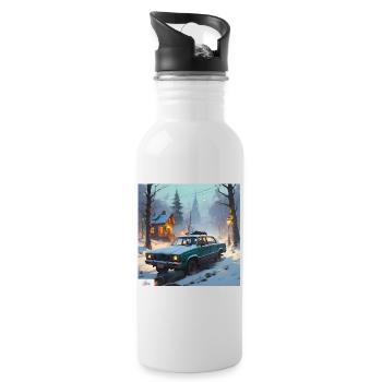 Voyage hivernal confortable - Gourde avec paille intégrée - blanc - Droite