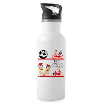 AUTRICHE Poulets Football - Gourde avec paille intégrée - blanc - Droite