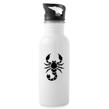 Abstrakter Skorpion Sternzeichen Tierkunst - Trinkflasche mit integriertem Trinkhalm - Weiß - Rechts