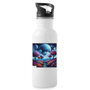 Path of harmony dreamscape - Water bottle with straw - white - Right