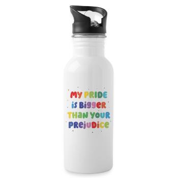 LGBT Pride Month - My Pride is Bigger - Water bottle with straw - white - Right