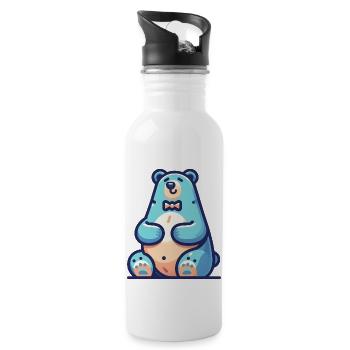 Cool Ice Bear - Water bottle with straw - white - Right