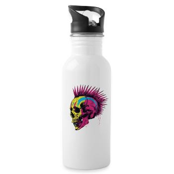 Horreur Punk Zombie Mohawk - Gourde avec paille intégrée - blanc - Droite