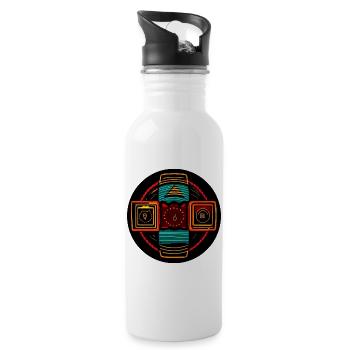 Neon Geometric Icons - Native Freestyle - Water bottle with straw - white - Right
