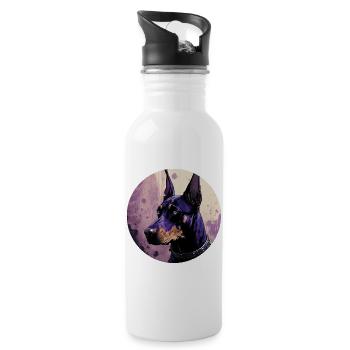 Cool Doberman - Gourde avec paille intégrée - blanc - Droite