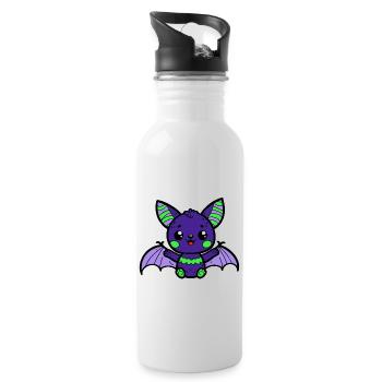 Chauve-souris - Gourde avec paille intégrée - blanc - Droite