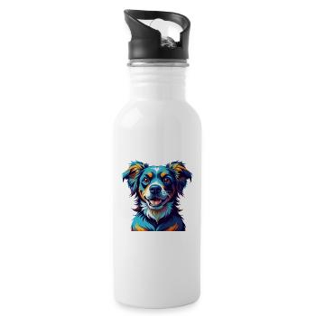 Alano Español Hunderasse Bunte Karikatur Kawaii - Trinkflasche mit integriertem Trinkhalm - Weiß - Rechts