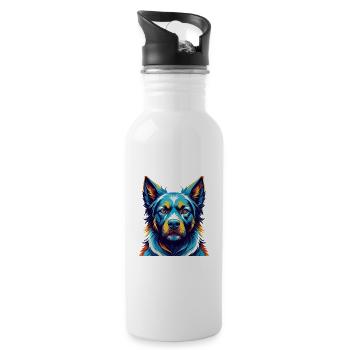 Molossus Hund Rasse Bunt Karikatur Kawaii - Trinkflasche mit integriertem Trinkhalm - Weiß - Rechts