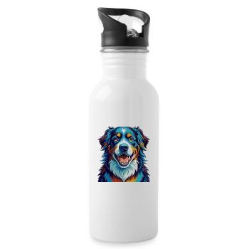 Berner Laufhund Hunderasse Bunte Karikatur Kawaii - Trinkflasche mit integriertem Trinkhalm - Weiß - Rechts