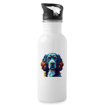 Boykin Spaniel Chien Race Coloré Dessin Animé Kawaii - Gourde avec paille intégrée - blanc - Droite