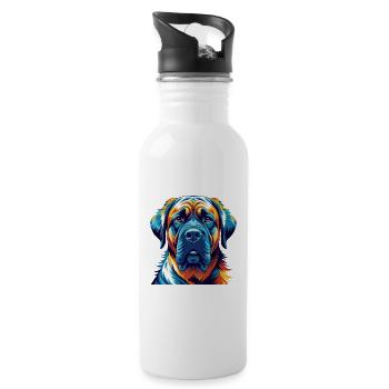 Brasilianische Dogge Hunderasse Karikatur Kawaii - Trinkflasche mit integriertem Trinkhalm - Weiß - Rechts