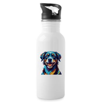 Cao De Gado Transmontano Hunderasse Karikatur Kawaii - Trinkflasche mit integriertem Trinkhalm - Weiß - Rechts