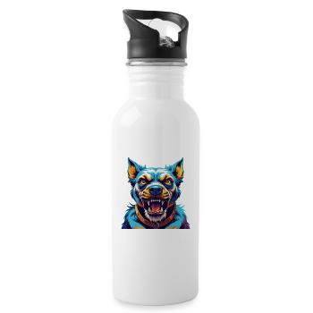 Cordoba Fighting Dog Breed Colorful Cartoon Kawaii - Water bottle with straw - white - Right