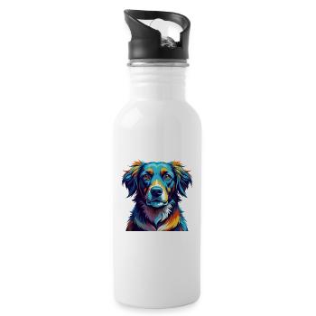 Danois Broholmer Chien Race Coloré Dessin Animé Kawaii - Gourde avec paille intégrée - blanc - Droite