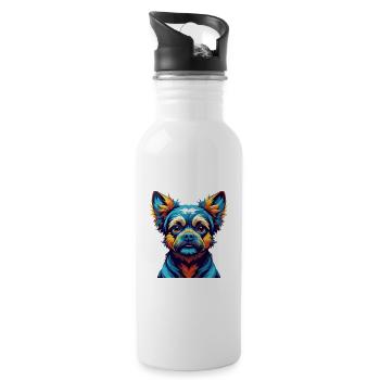Lapinporokoira Hunderasse Bunte Karikatur Kawaii - Trinkflasche mit integriertem Trinkhalm - Weiß - Rechts