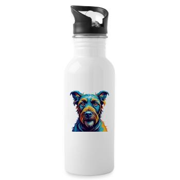 Irish Terrier Dog Breed Colorful Cartoon Kawaii - Water bottle with straw - white - Right